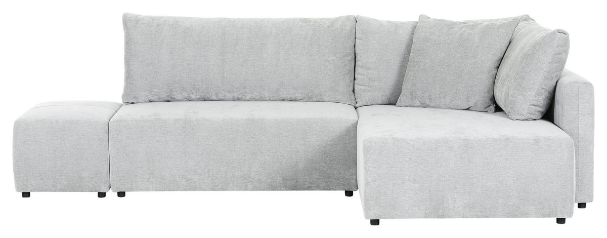 KUTNA GARNITURA tekstil  svijetlo siva   - svijetlo siva/crna, Konvencionalno, tekstil/plastika (295/200cm) - Carryhome
