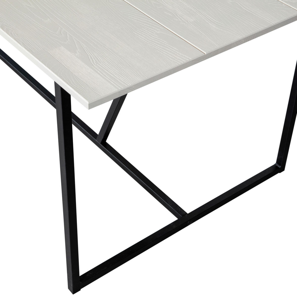 ESSTISCH Esche Schichtholz rechteckig Schwarz, Hellgrau  - Hellgrau/Schwarz, MODERN, Holz/Metall (220/90/75cm) - Livetastic