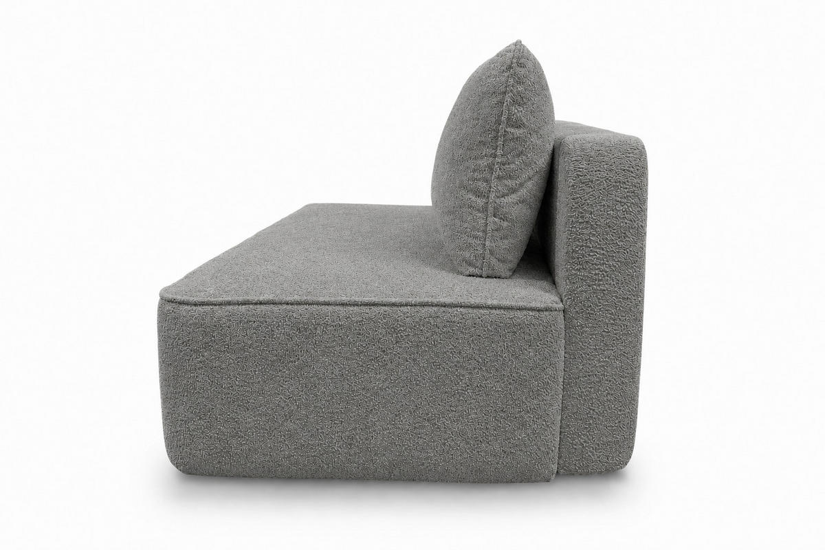 SCHLAFSOFA FREDO Bouclé Grau  inkl.  - Schwarz/Grau, Design, Kunststoff/Textil (212/93/100cm) - MID.YOU