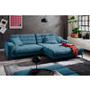 ECKSOFA Ottomane rechts  Petrol Cord  - Petrol/Schwarz, Design, Textil/Metall (296/207cm) - Dieter Knoll