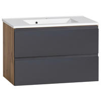 TVÄTTSTÄLL MED KOMMOD 80 cm  - vit/ek Wotan, Modern, trämaterial/sten (80cm) - Held