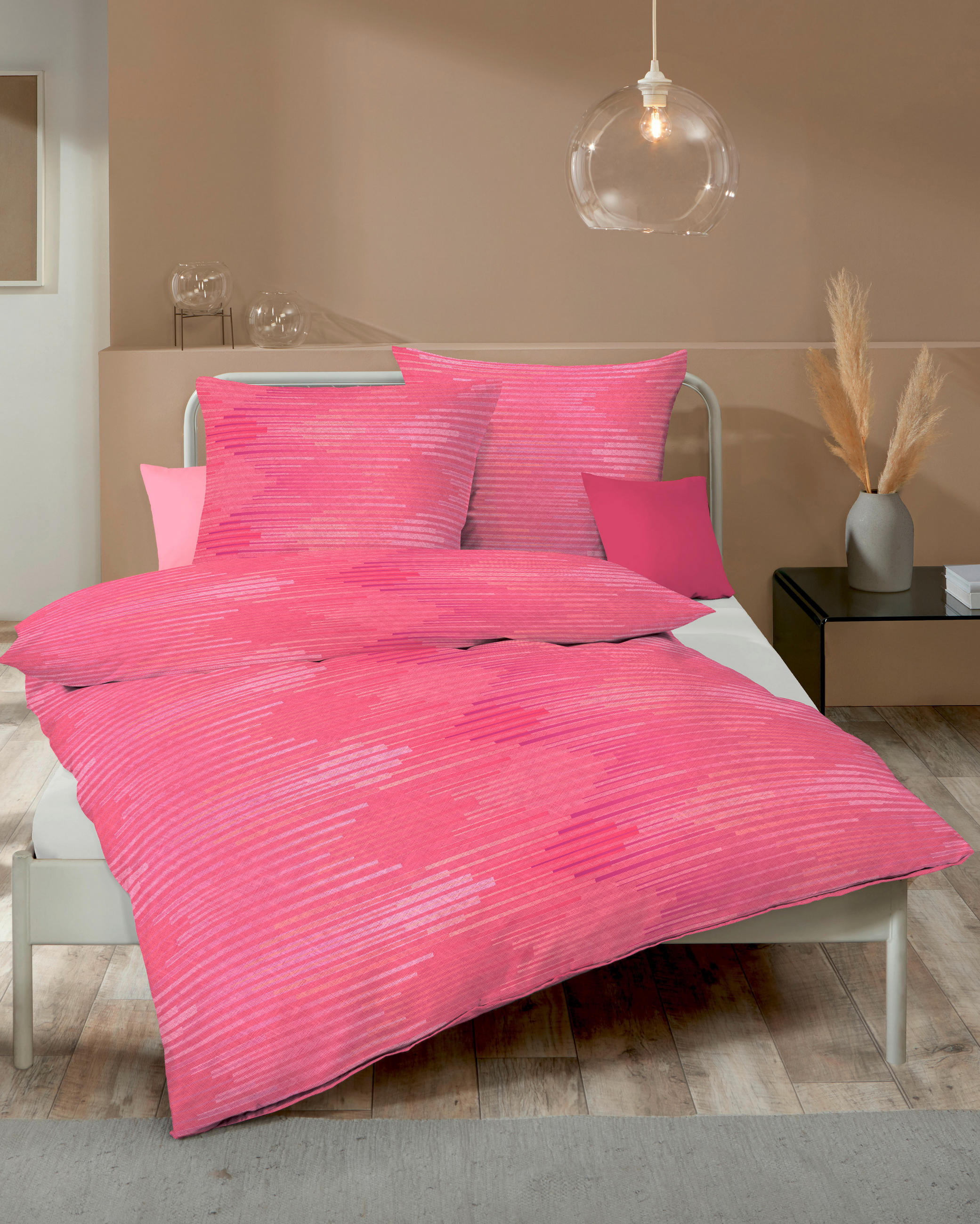 BETTWÄSCHE Makosatin 140/200 cm  - Pink, KONVENTIONELL, Textil (140/200cm) - Kaeppel