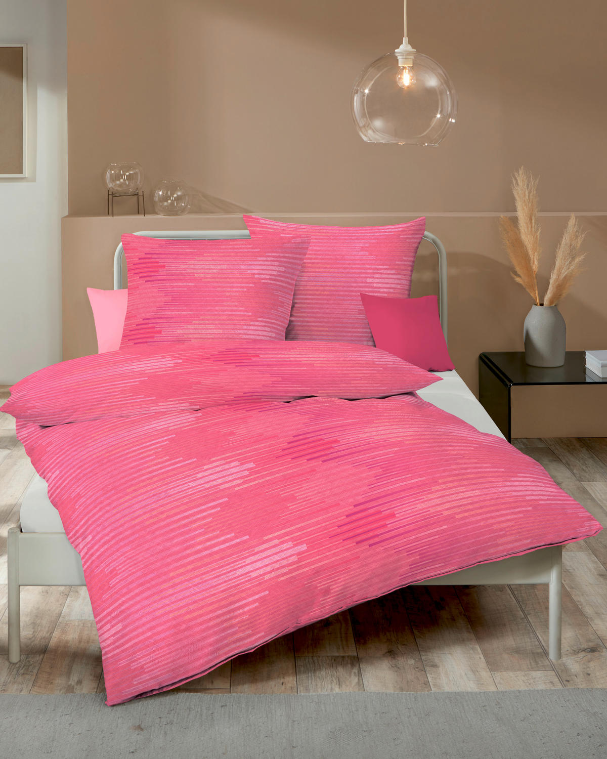 BETTWÄSCHE Makosatin 140/200 cm  - Pink, KONVENTIONELL, Textil (140/200cm) - Kaeppel