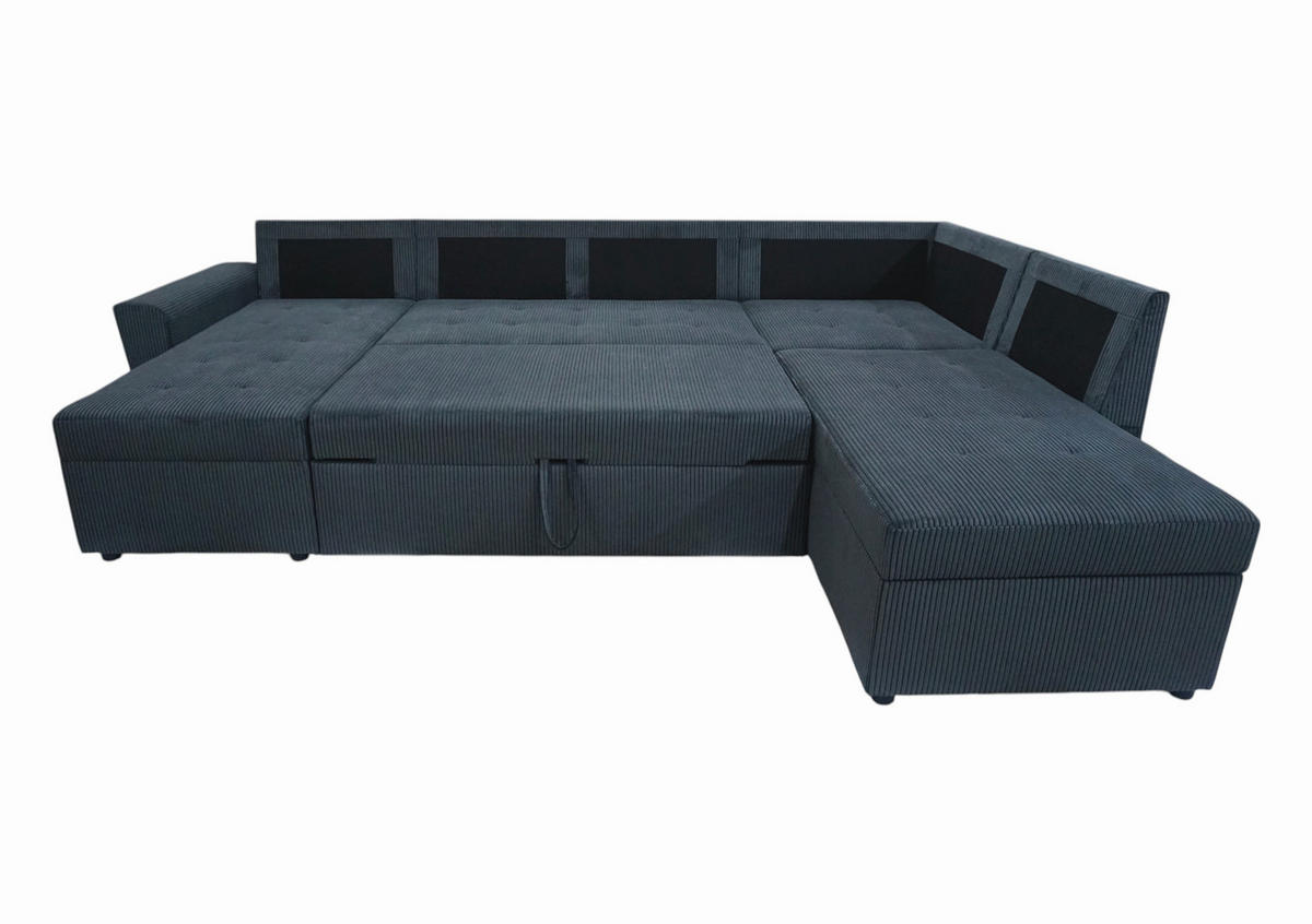 WOHNLANDSCHAFT TERMOLI Anthrazit Cord  - Anthrazit/Schwarz, Design, Kunststoff/Textil (212/297/155cm) - MID.YOU