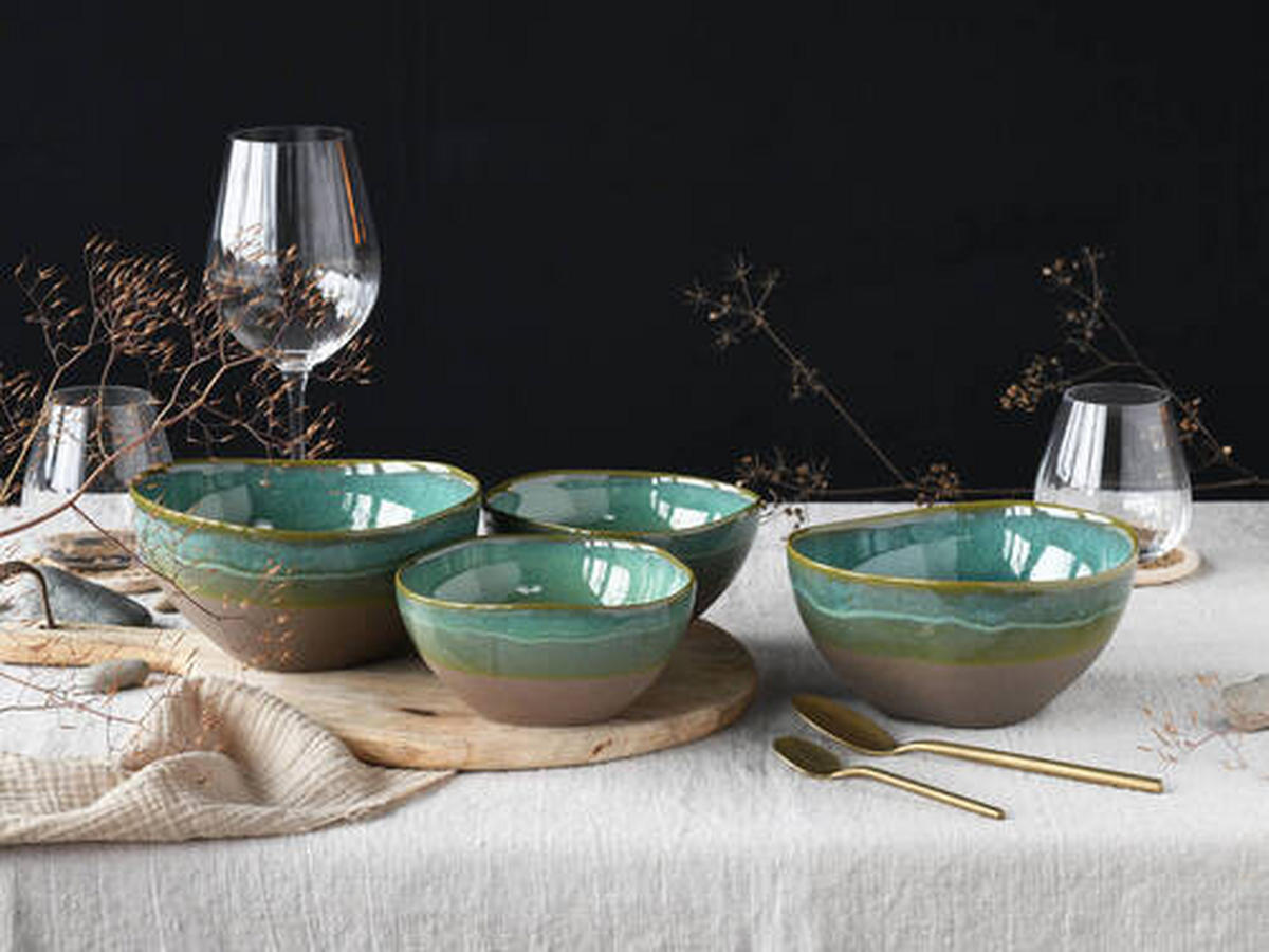 SCHALE 4-teilig   - Olivgrün, Trend, Keramik - Creatable