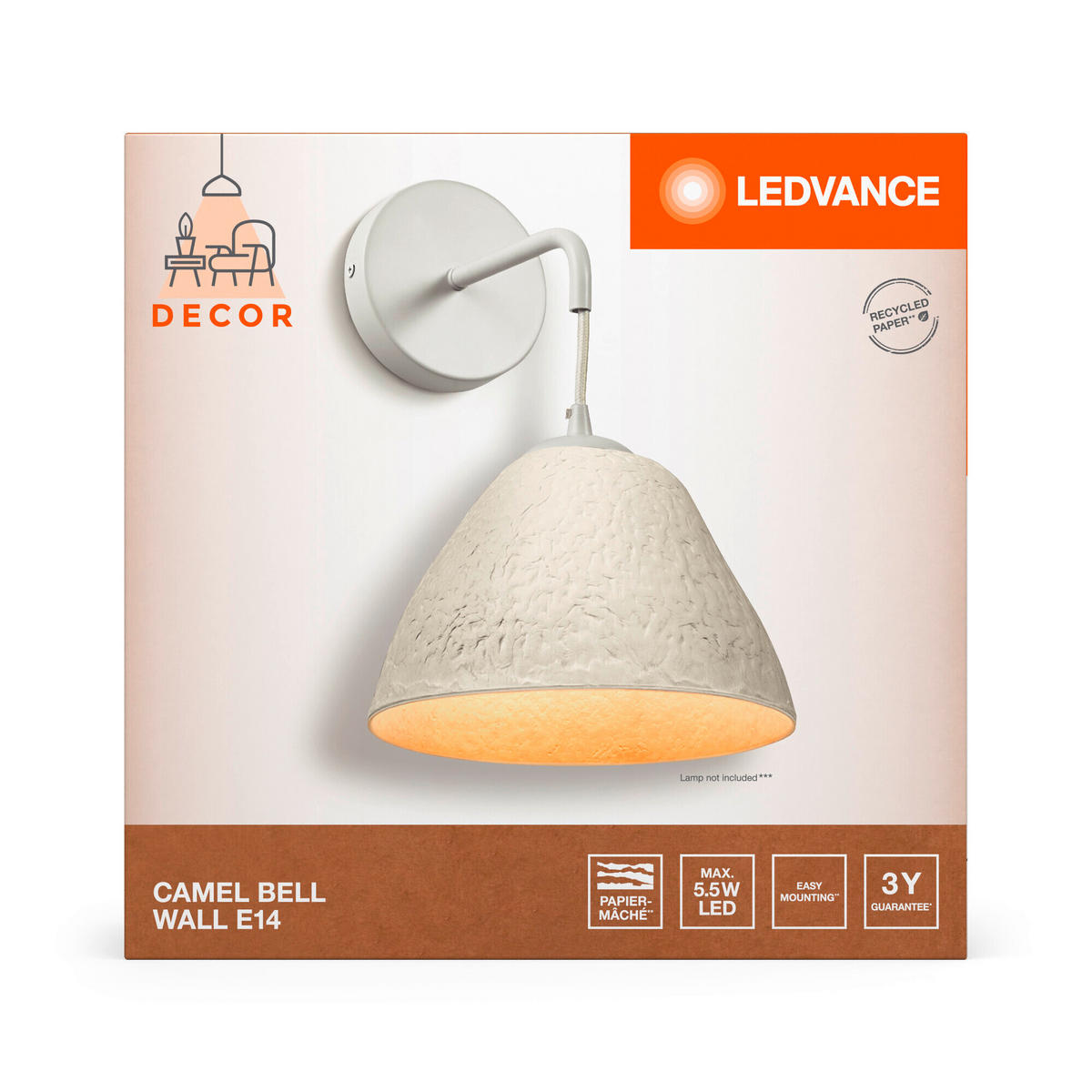 WANDLEUCHTE 22/28/32,3 cm   - KONVENTIONELL, Papier/Metall (22/28/32,3cm) - Ledvance