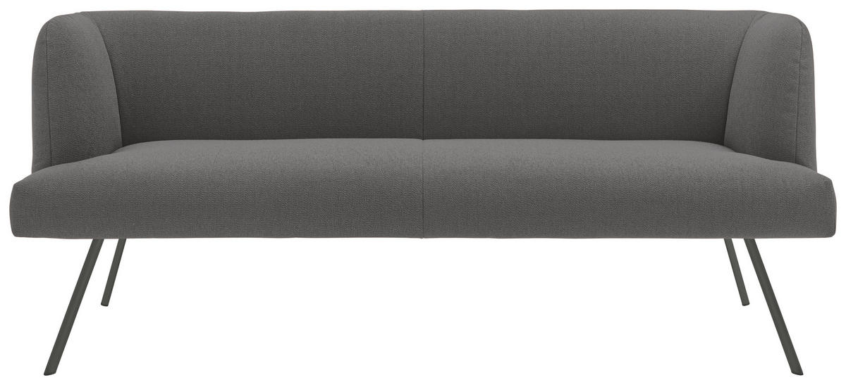 SITZBANK 200/87/64 cm Webstoff Anthrazit, Hellgrau  - Anthrazit/Hellgrau, Design, Textil/Metall (200/87/64cm) - Venjakob