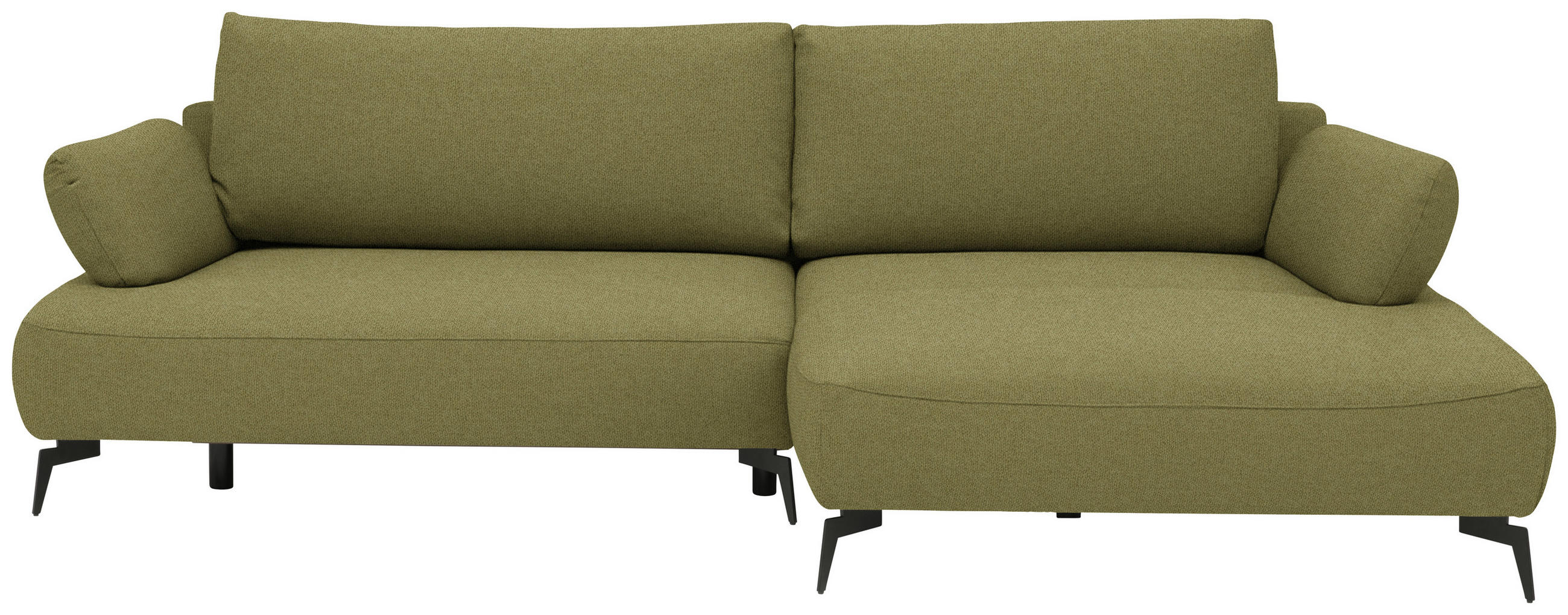 ECKSOFA COLORADO in Struktur Olivgrün  - Schwarz/Olivgrün, Design, Textil/Metall (284/186cm) - Lomoco