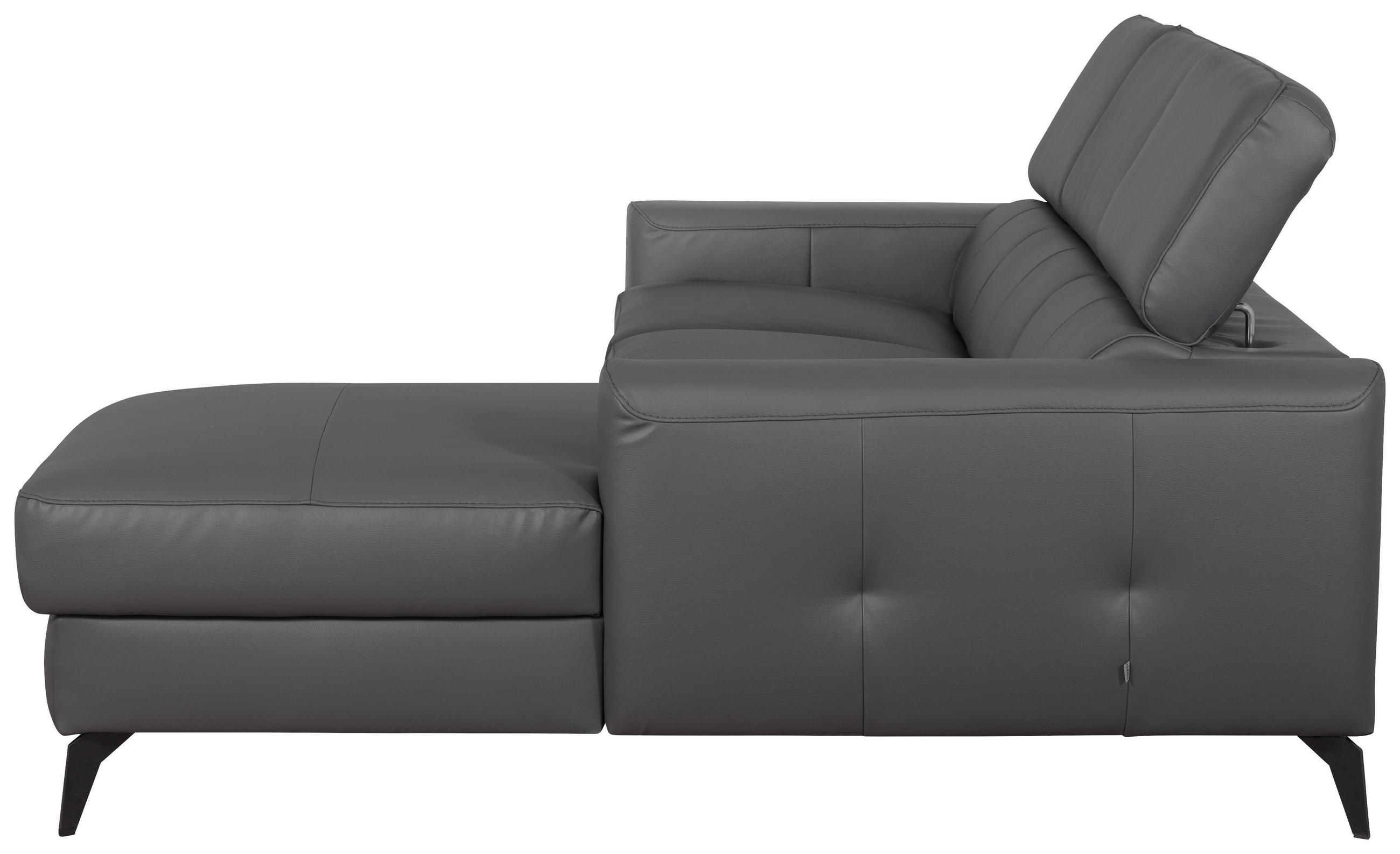 SEDACIA SÚPRAVA, textil, koža, antracitová - čierna/antracitová, kov/koža (235/73-97/179cm) - Celina Home