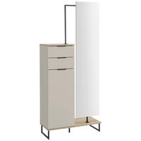 HOCHSCHRANK 78/200/35 cm  - Kaschmir/Eichefarben, KONVENTIONELL, Glas/Holzwerkstoff (78/200/35cm) - home24