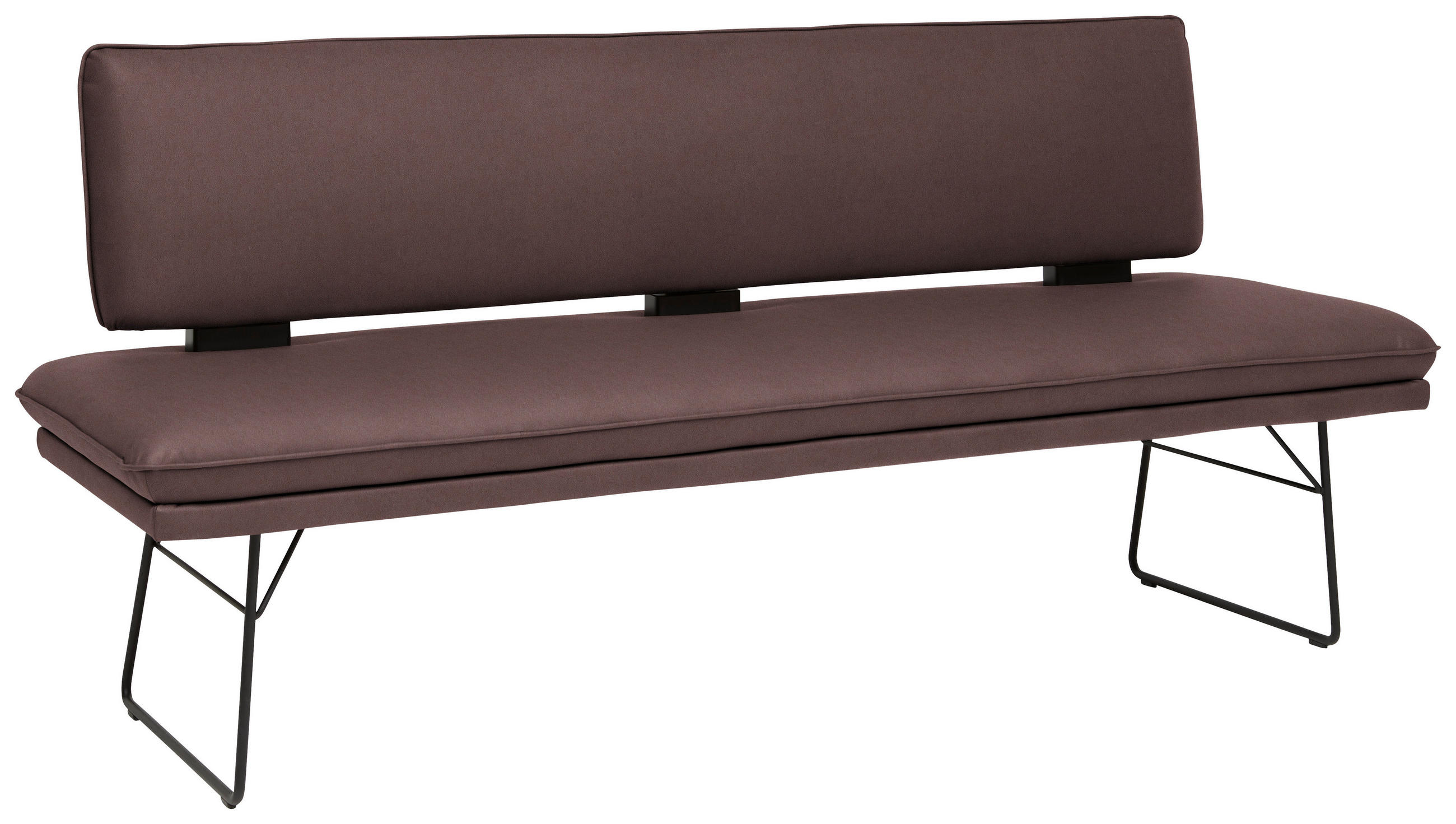 SITZBANK in Metall, Textil Schwarz, Dunkelbraun  - Dunkelbraun/Schwarz, Design, Textil/Metall (195/91/65cm) - Dieter Knoll