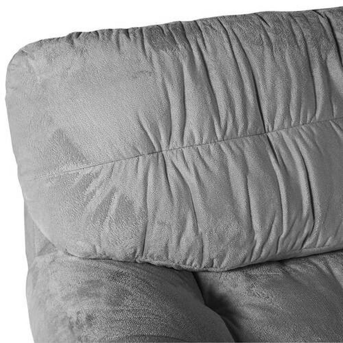 HÖRNSOFFA i plysch silver  - silver/svart, Klassisk, textil/plast (265/170cm) - MID.YOU