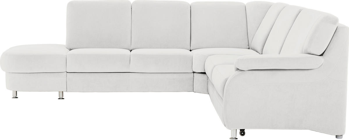 ECKSOFA in Flachgewebe Hellgrau  289/269 cm  - Hellgrau/Alufarben, KONVENTIONELL, Textil/Metall (289/269cm) - Beldomo System