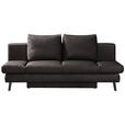 SCHLAFSOFA  in Echtleder Dunkelbraun  - Dunkelbraun/Schwarz, Design, Leder/Metall (200/85/90cm) - Novel