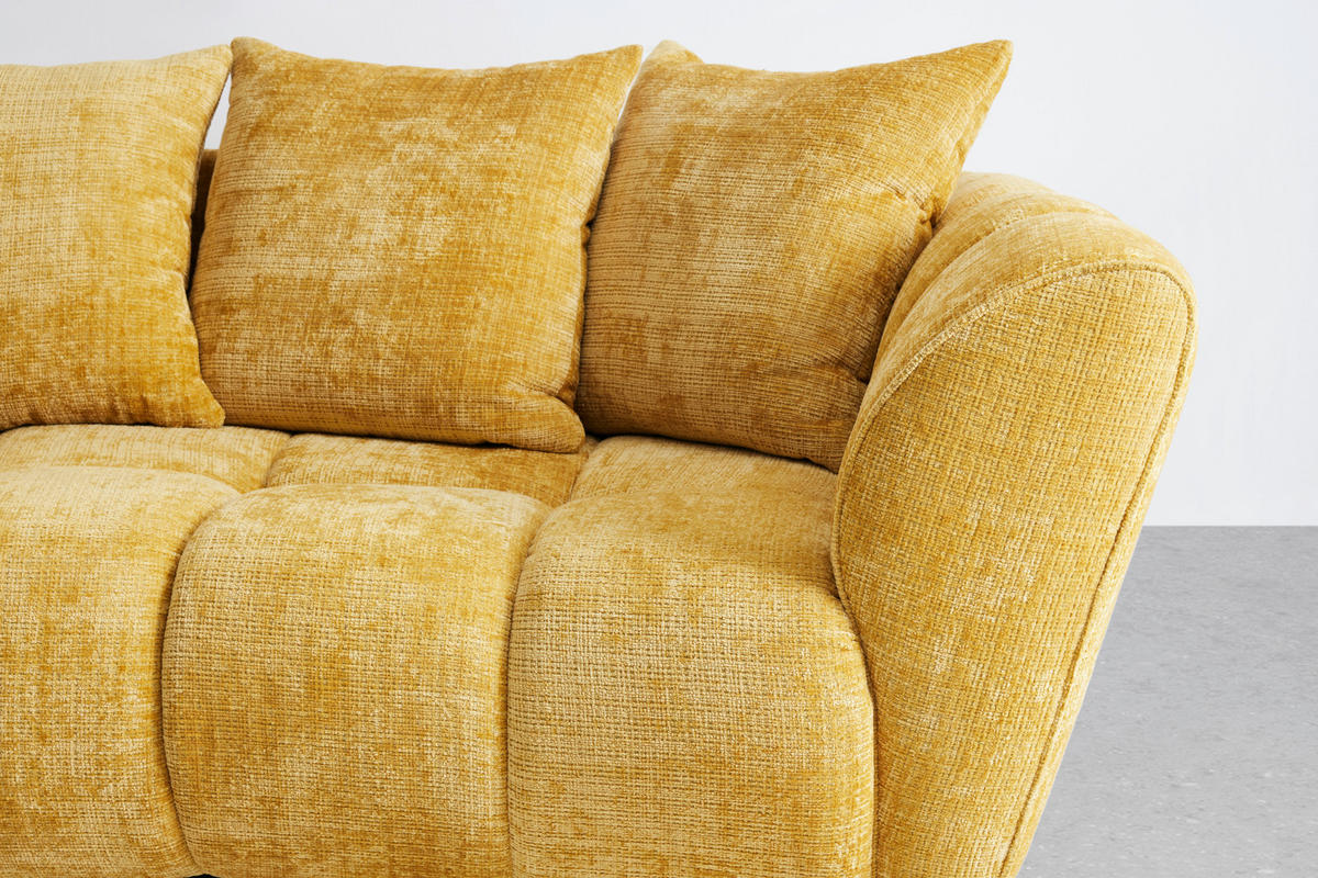 BIG SOFFA i chenille gul  - svart/gul, Modern, textil/plast (280/74cm) - MID.YOU