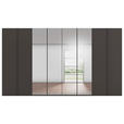 DREHTÜRENSCHRANK 400/235/61 cm,  in Graphitfarben, 8-türig  - Graphitfarben, Basics, Glas/Holzwerkstoff (400/235/61cm) - Novel