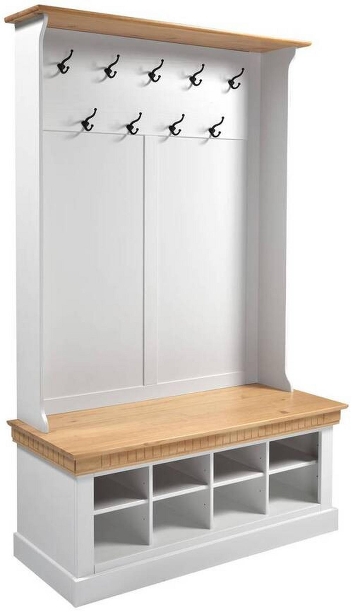 GARDEROBE  in 118/196/43 cm  - Naturfarben/Weiß, ROMANTIK / LANDHAUS, Holz (118/196/43cm) - MID.YOU