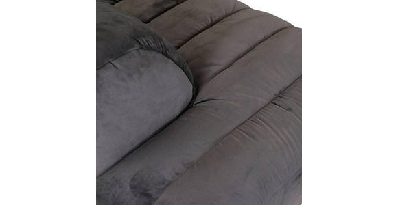 ECKSOFA Grau Samt  - Schwarz/Grau, MODERN, Kunststoff/Textil (270/328/180cm) - Carryhome