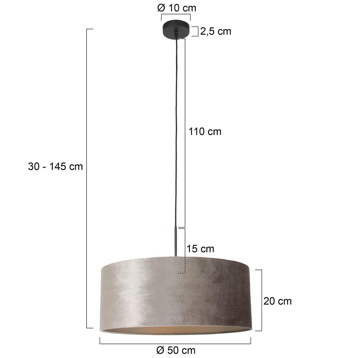 HÄNGELEUCHTE  50/135/50 cm   - Silberfarben, Trend, Leder (50/135/50cm)