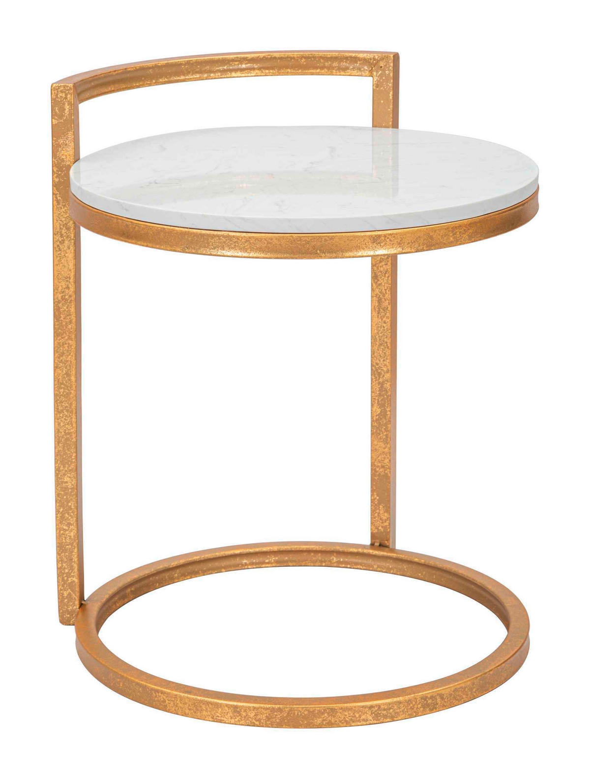 COUCHTISCH Weiß, Goldfarben  - Goldfarben/Weiß, Basics, Stein/Metall (40/50/43cm)
