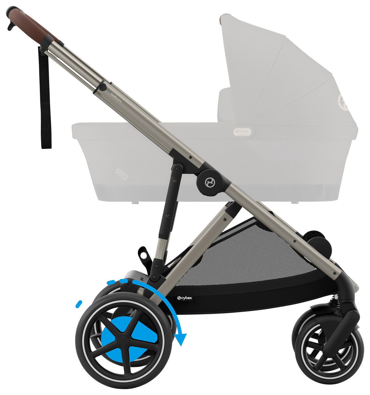 KINDERWAGEN e-Gazelle S  - Taupe/Dunkelbraun, Basics, Textil (107,5/66/110cm) - cybex GOLD