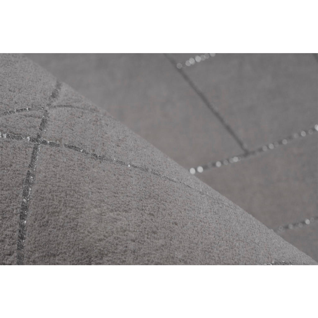 Thumbnail - Flachwebeteppich Bijou 125 Taupe / Silber, Silber, Taupe, Textil, Abstraktes, rechteckig, 200x290 cm, pflegeleicht, Tepp...