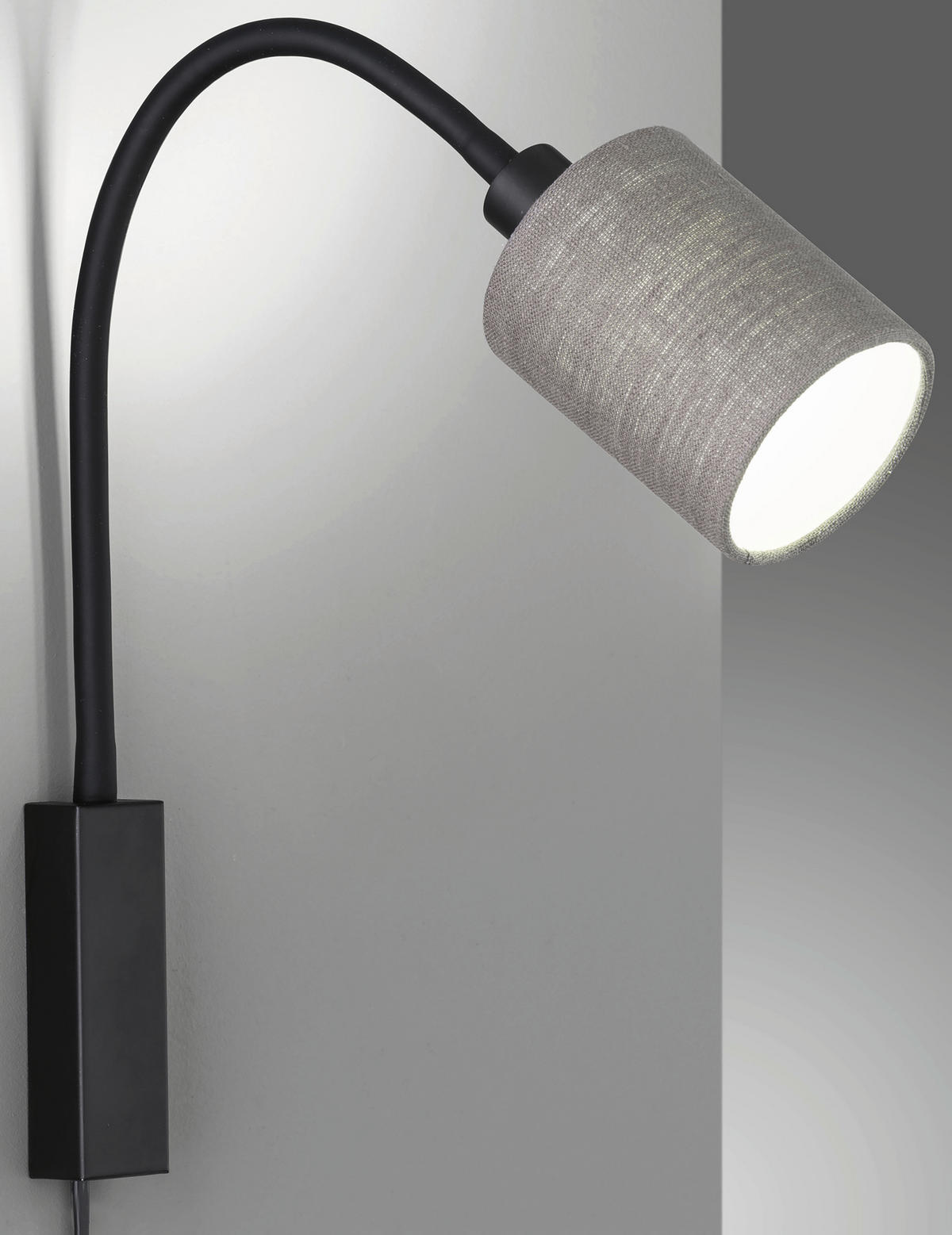 WANDLEUCHTE 11/53 cm   - Grau, Basics, Textil/Metall (11/53cm)