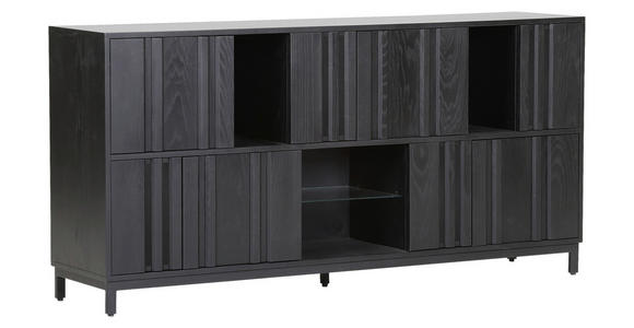 SIDEBOARD 175/85/40 cm  in Schwarz  - Schwarz, Design, Glas/Holz (175/85/40cm) - Landscape