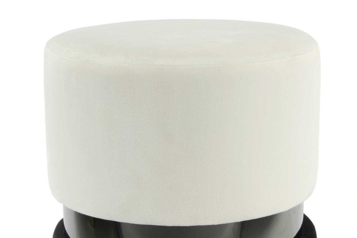 HOCKER in Holz, Metall, Textil, Holzwerkstoff Creme, Schwarz  - Creme/Schwarz, Basics, Holz/Holzwerkstoff (35/46/35cm) - Kayoom