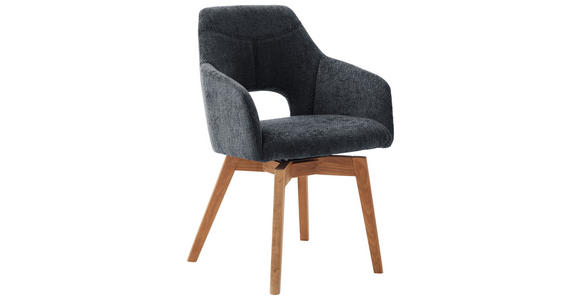 ARMLEHNSTUHL in Holz, Textil Schwarz, Wildeiche - Wildeiche/Schwarz, Design, Holz/Textil (57/84/57cm) - Voleo