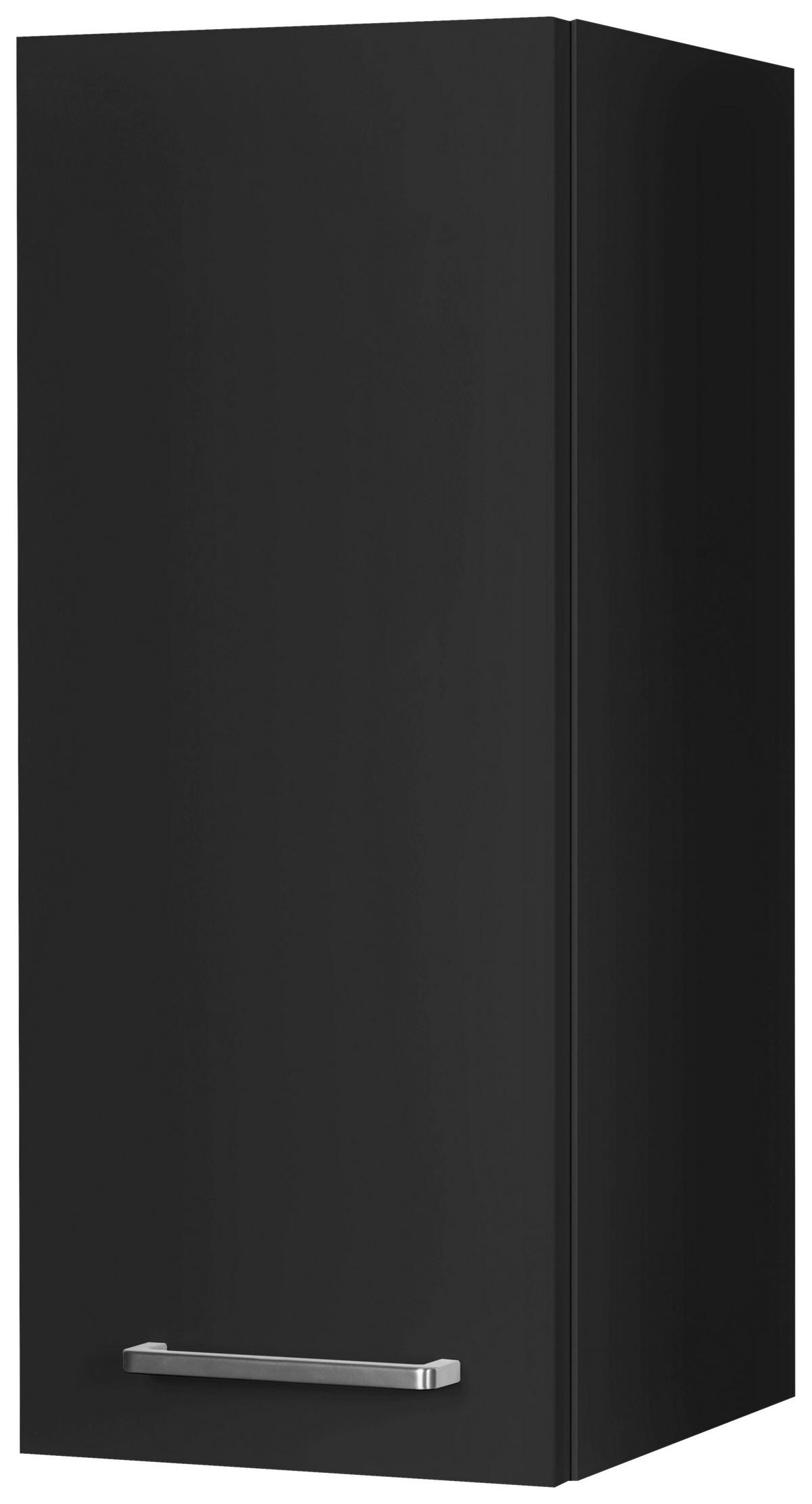 KÜCHENOBERSCHRANK 30/72/35 cm  in Schwarz  - Edelstahlfarben/Schwarz, MODERN, Holzwerkstoff/Metall (30/72/35cm) - Nobilia