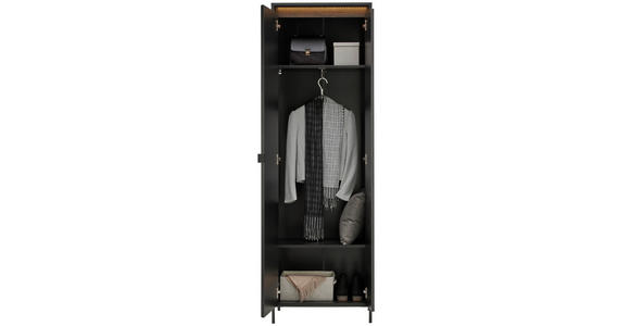 GARDEROBENSCHRANK 62/200/40 cm  - Schwarz, Design, Glas/Holz (62/200/40cm) - Hom`in