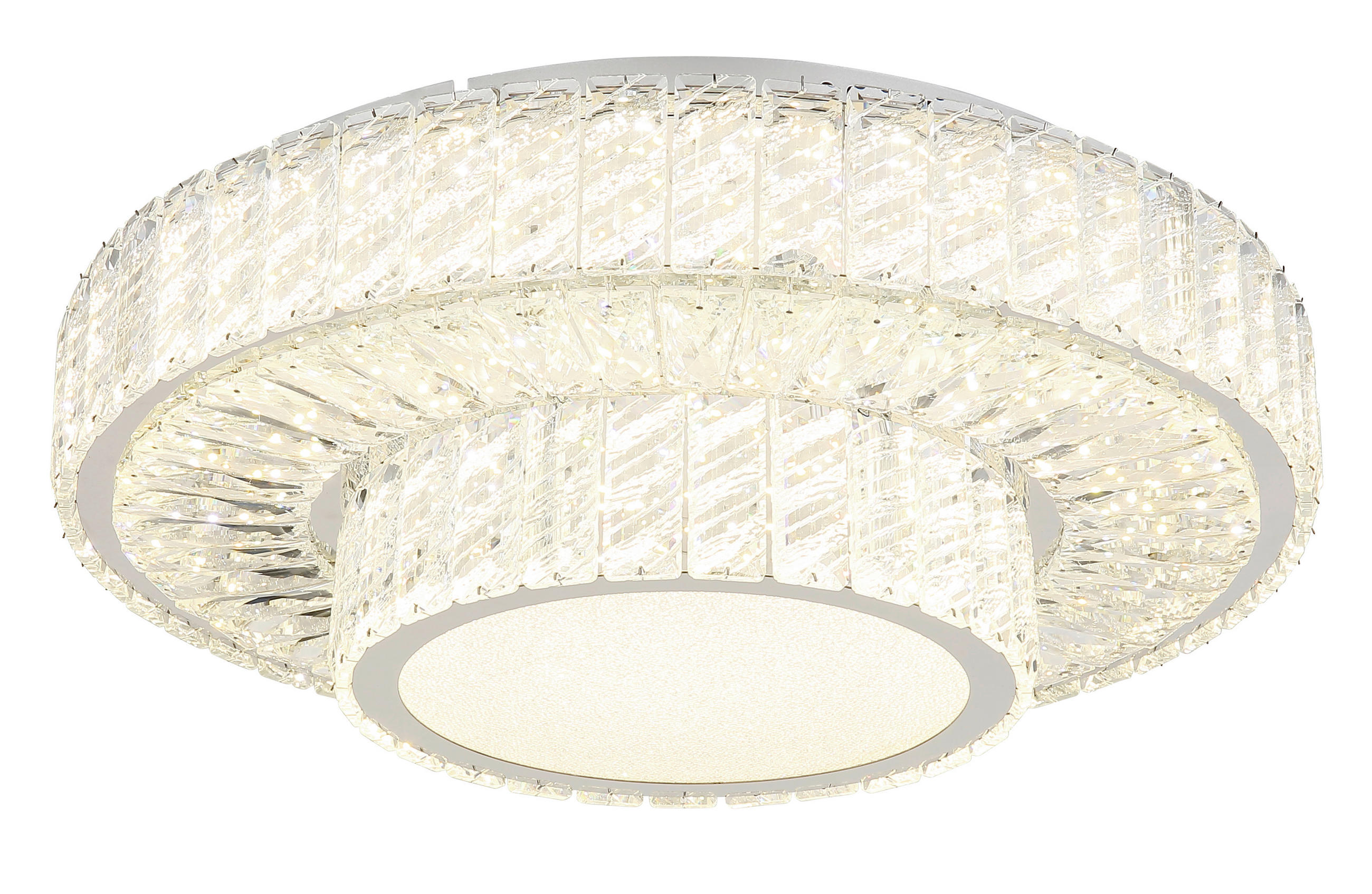 LED-TAKLAMPA 50 W 50/17.3 cm  - klar/kromfärg, Klassisk, metall/glas (50/50/17,3cm) - Globo