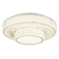 LED-DECKENLEUCHTE 50/50/17,3 cm  - Klar/Chromfarben, KONVENTIONELL, Glas/Metall (50/50/17,3cm) - Globo