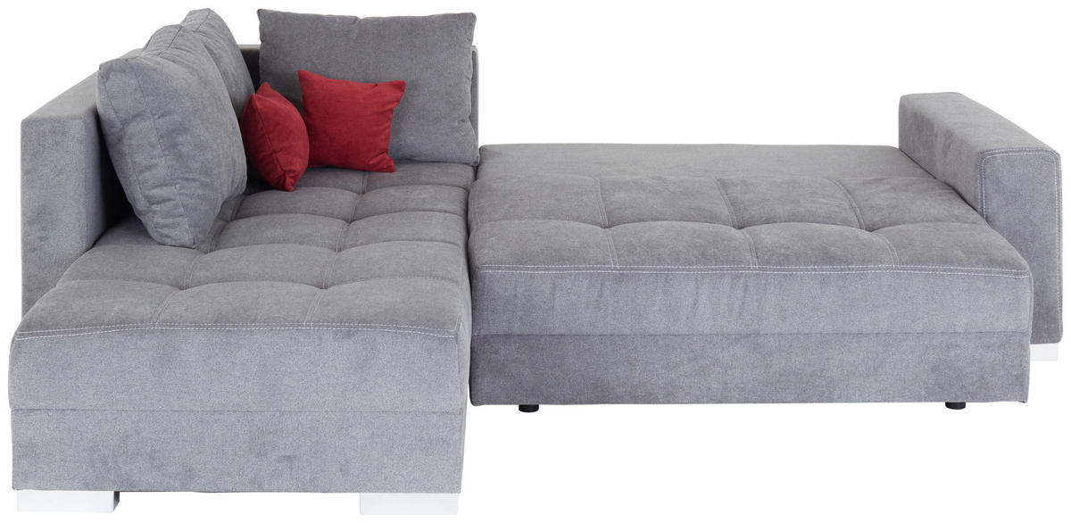 ECKSOFA Anthrazit Webstoff  - Chromfarben/Beere, Design, Kunststoff/Textil (260/218cm) - P & B