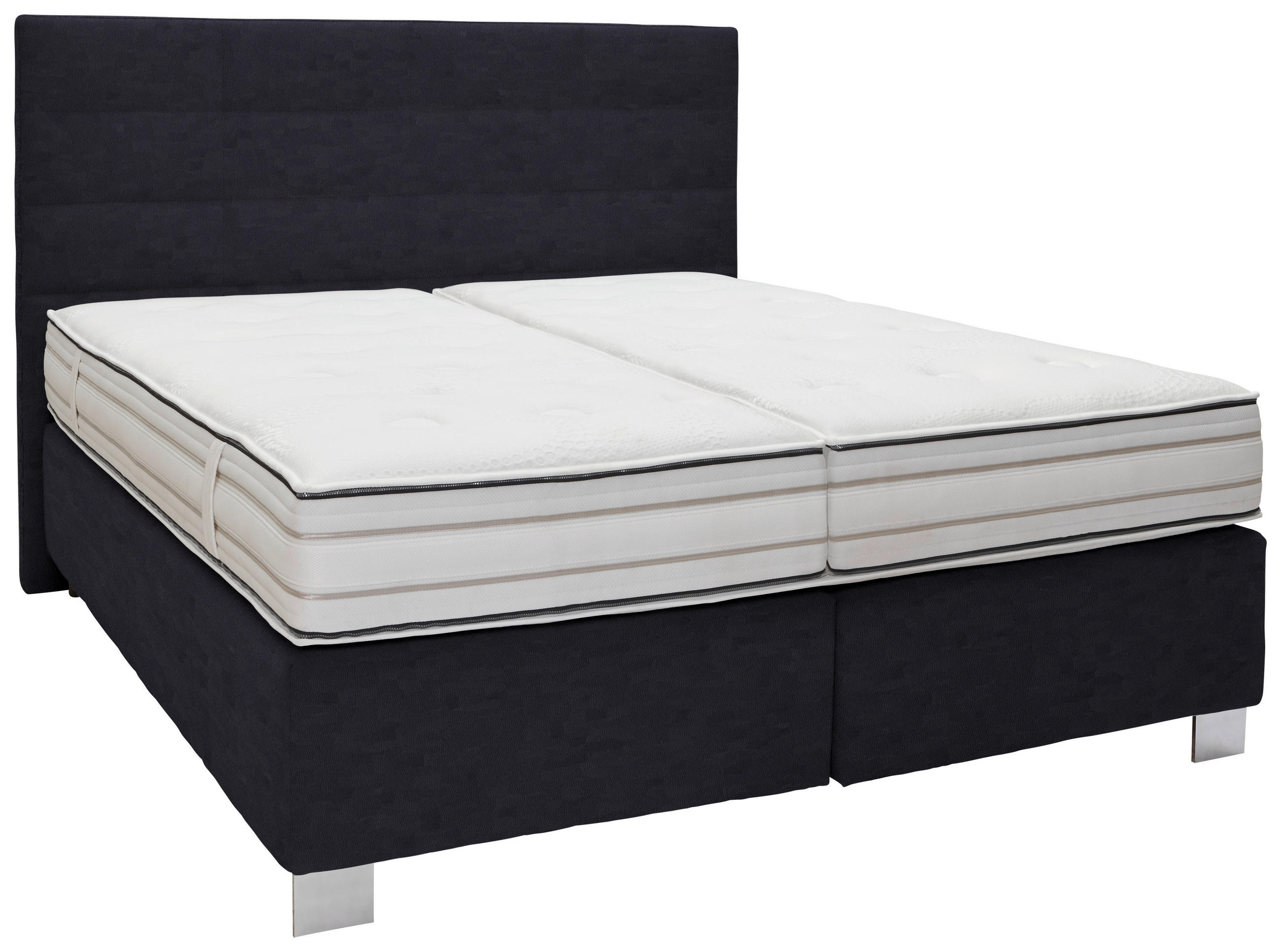 BOXSPRINGBETT 180/200 cm  in Graphitfarben  - Alufarben/Graphitfarben, KONVENTIONELL, Textil/Metall (180/200cm) - Dieter Knoll