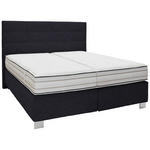 BOXSPRINGBETT 180/200 cm  in Graphitfarben  - Alufarben/Graphitfarben, KONVENTIONELL, Textil/Metall (180/200cm) - Dieter Knoll