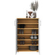 SCHUHSCHRANK 70/106/33,4 cm  - Alufarben/Weiß, KONVENTIONELL, Holzwerkstoff/Kunststoff (70/106/33,4cm) - Xora