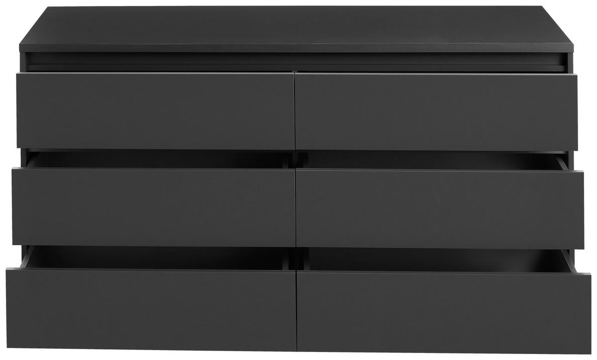 KOMODA, antracit  - antracit, Design, umetna masa/leseni material (160/79/48cm) - Carryhome