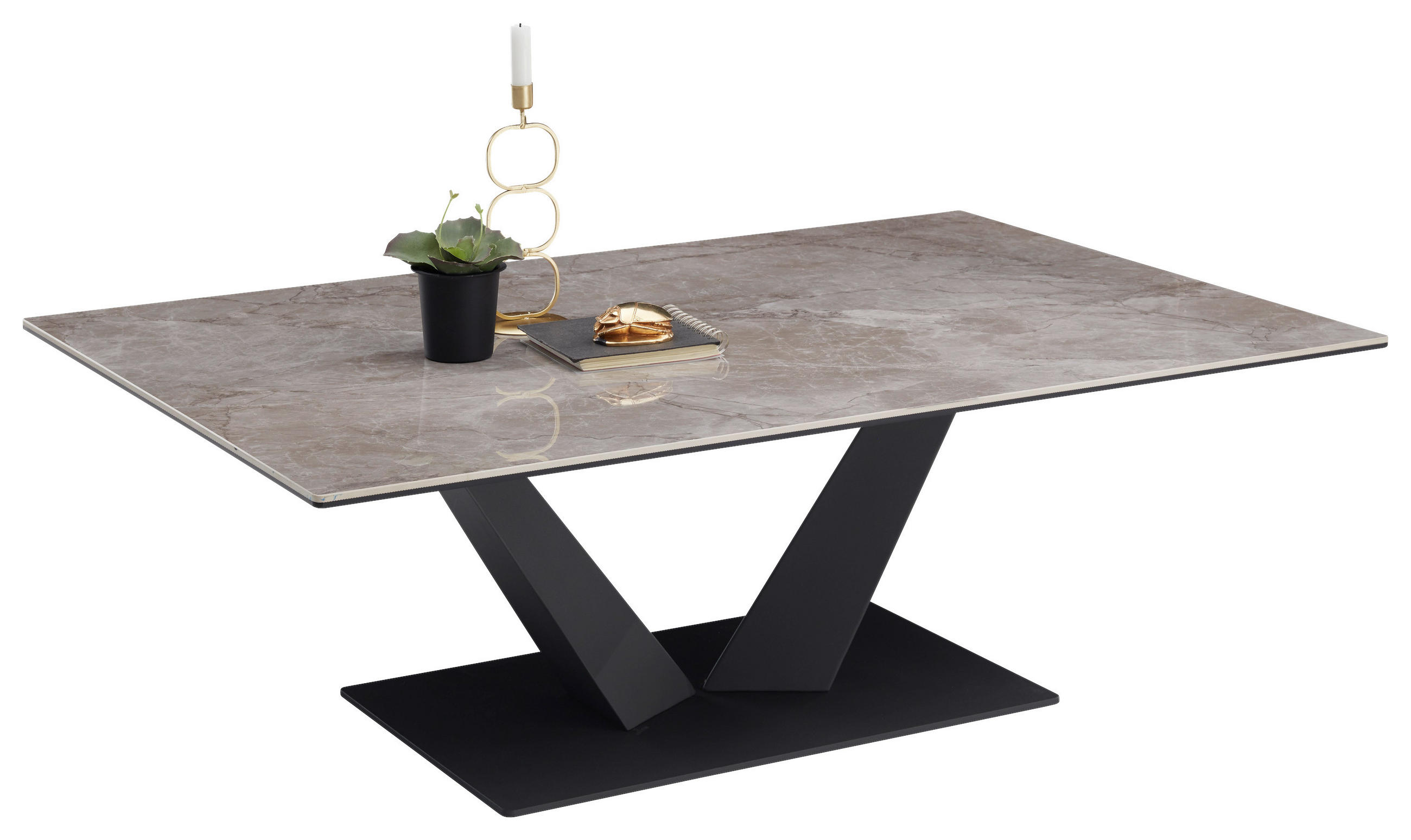 COUCHTISCH in Metall, Keramik 120/80/40 cm - Anthrazit/Grau, Design, Keramik/Metall (120/80/40cm) - Livetastic