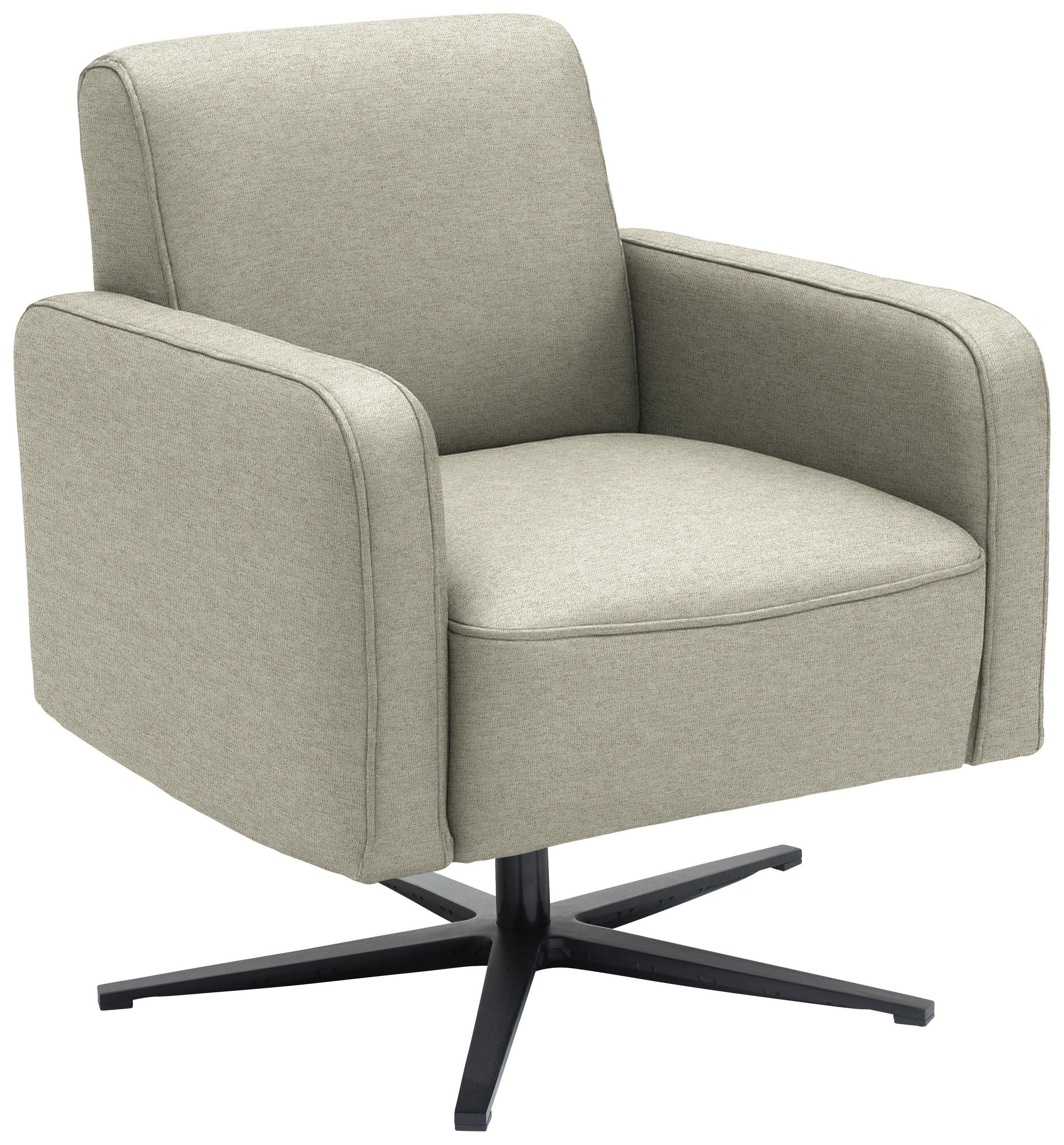 DESIGNSESSEL Flachgewebe Beige  - Beige/Schwarz, Design, Textil/Metall (73/84/82cm) - Johann Jakob