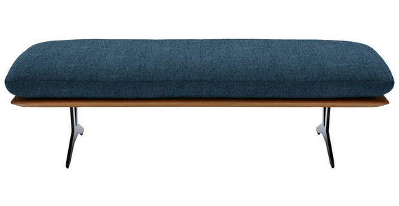 HOCKERBANK in Holz, Textil Blau  - Blau/Schwarz, Design, Holz/Textil (150/43/60cm) - Dieter Knoll
