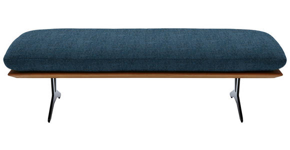 HOCKERBANK in Holz, Textil Blau - Blau/Schwarz, Design, Holz/Textil (150/43/60cm) - Dieter Knoll