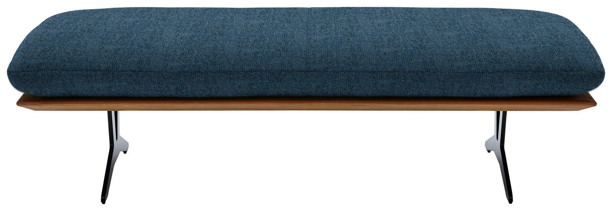 HOCKERBANK in Holz, Textil Blau  - Blau/Schwarz, Design, Holz/Textil (150/43/60cm) - Dieter Knoll