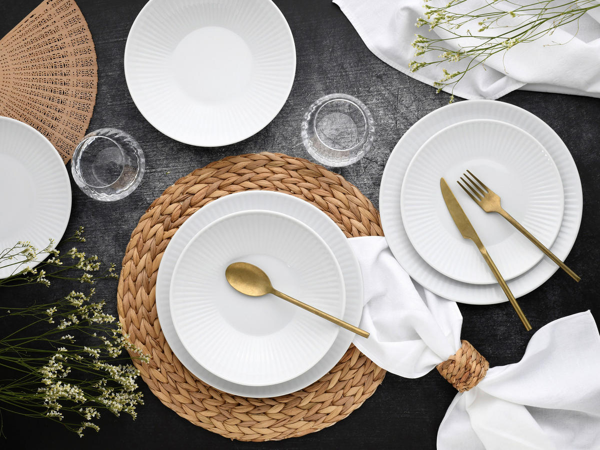 JEDÁLENSKÝ SERVIS, porcelán - biela, Design, keramika - Creatable