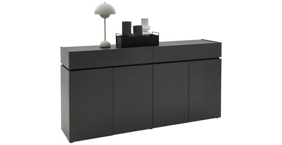 SCHUHSCHRANK in 180/92/40 cm - Schwarz/Graphitfarben, Design, Holzwerkstoff/Kunststoff (180/92/40cm) - Voleo