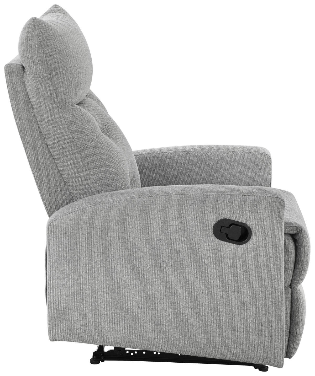 SITZGARNITUR Mikrofaser Grau  - Schwarz/Grau, Design, Textil/Metall - Livetastic