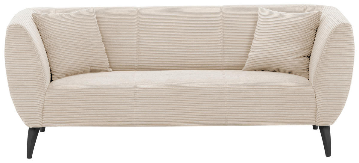 3-SITZER-SOFA in Cord Beige  - Beige/Schwarz, MODERN, Holz/Textil (208/83/88cm) - MID.YOU