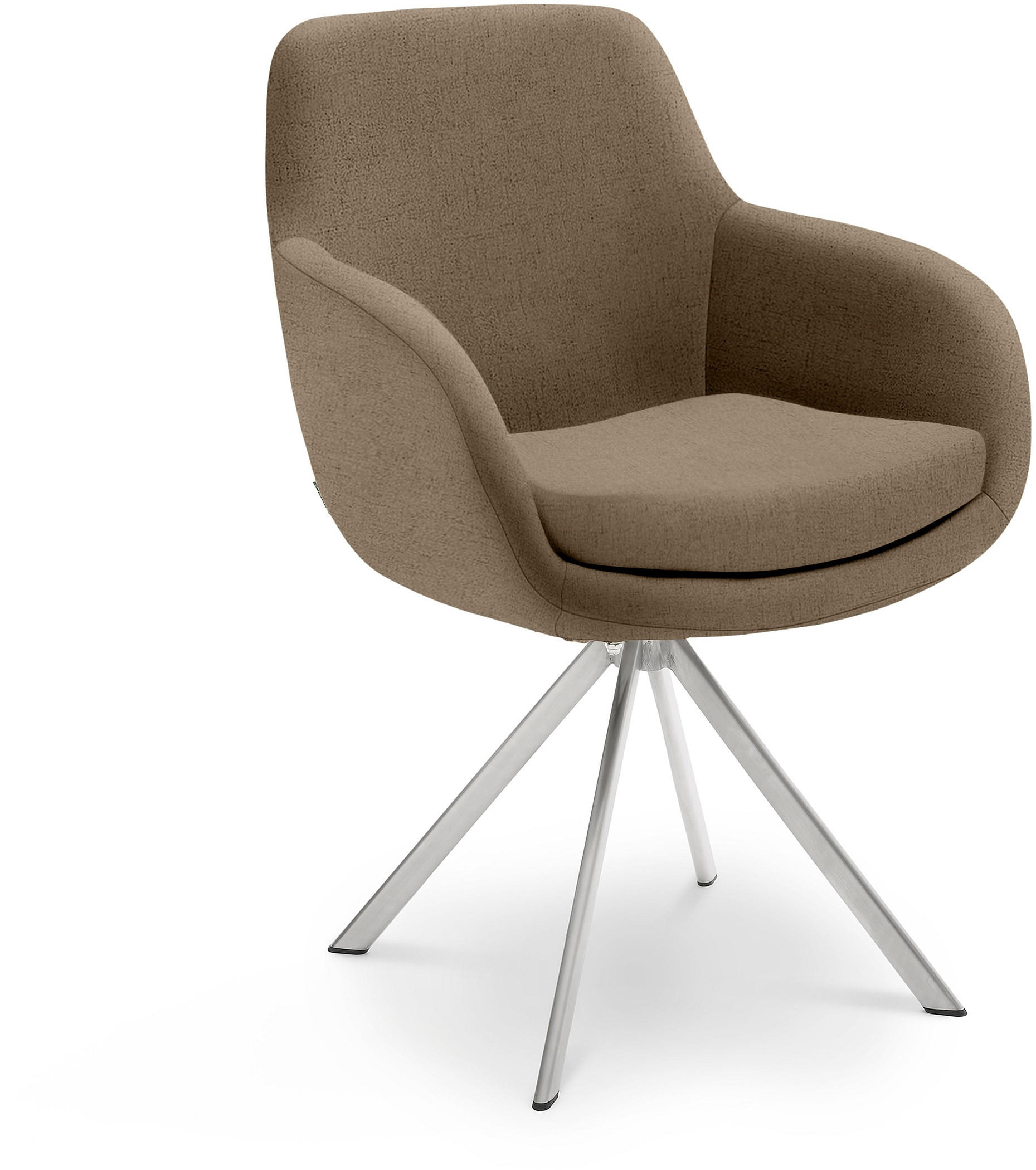 ARMLEHNSTUHL  in Edelstahl Webstoff  - Edelstahlfarben/Braun, Design, Textil/Metall (62/86/66cm) - Musterring