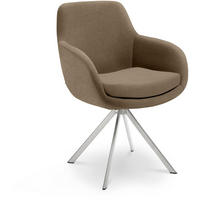 ARMLEHNSTUHL  in Edelstahl Webstoff  - Edelstahlfarben/Braun, Design, Textil/Metall (62/86/66cm) - Musterring